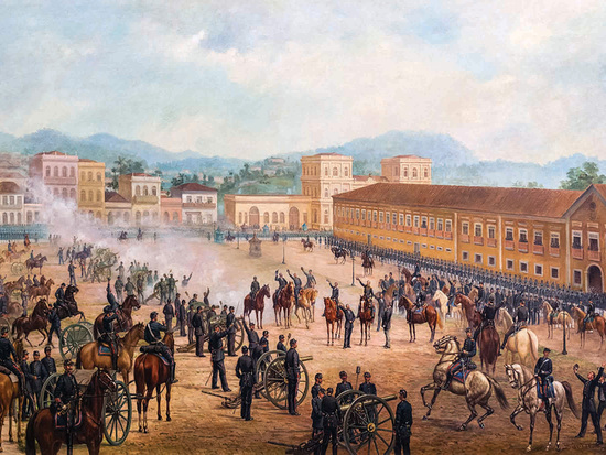 reprodução de uma imagem mostrando conflitos, entre pessoas, que aconteceram no final do século XIX e início do século XX